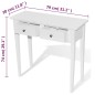 vidaXL Mesa consola tocador con dos cajones blancos vidaXL Mesa consola tocador con dos cajones blancos