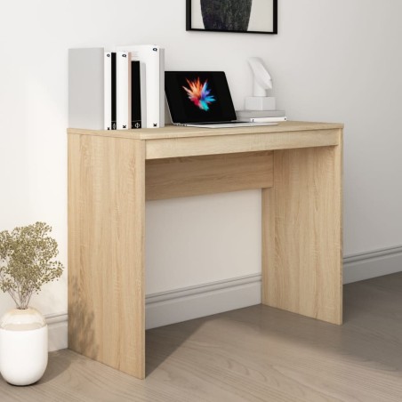 vidaXL Escritorio de madera contrachapada color roble 90x40x72 cm