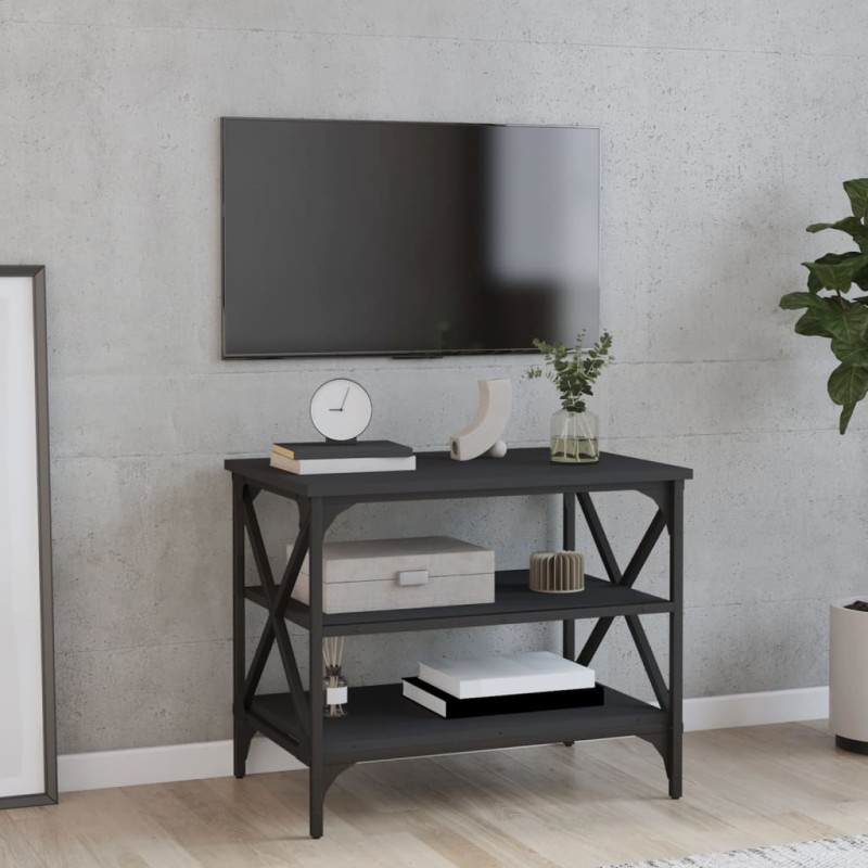 vidaXL Mueble de TV madera contrachapada negro 60x40x50 cm vidaXL Mueble de TV madera contrachapada negro 60x40x50 cm