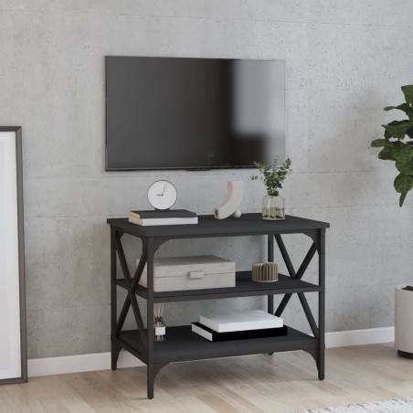 vidaXL Mueble de TV madera contrachapada negro 60x40x50 cm