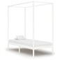 vidaXL Estructura cama con dosel madera maciza pino blanco 100x200 cm vidaXL Estructura cama con dosel madera maciza pino blanco 100x200 cm