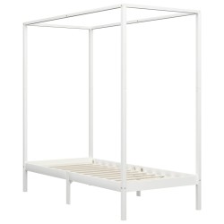 vidaXL Estructura cama con dosel madera maciza pino blanco 100x200 cm
