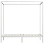 vidaXL Estructura cama con dosel madera maciza pino blanco 100x200 cm vidaXL Estructura cama con dosel madera maciza pino blanco 100x200 cm