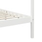 vidaXL Estructura cama con dosel madera maciza pino blanco 100x200 cm vidaXL Estructura cama con dosel madera maciza pino blanco 100x200 cm