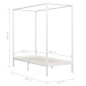 vidaXL Estructura cama con dosel madera maciza pino blanco 100x200 cm vidaXL Estructura cama con dosel madera maciza pino blanco 100x200 cm