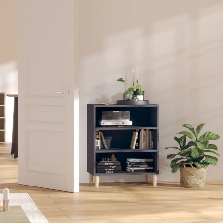 vidaXL Aparador de madera contrachapada gris 57x35x70 cm