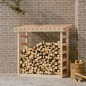 vidaXL Leñero de madera maciza de pino 108x64,5x110 cm vidaXL Leñero de madera maciza de pino 108x64,5x110 cm