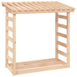 vidaXL Leñero de madera maciza de pino 108x64,5x110 cm