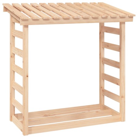 vidaXL Leñero de madera maciza de pino 108x64,5x110 cm