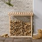 vidaXL Leñero de madera maciza de pino 108x64,5x110 cm vidaXL Leñero de madera maciza de pino 108x64,5x110 cm