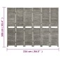 vidaXL Biombo de 6 paneles de madera maciza gris 214x166 cm vidaXL Biombo de 6 paneles de madera maciza gris 214x166 cm