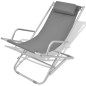 vidaXL Tumbonas reclinables 2 unidades acero gris vidaXL Tumbonas reclinables 2 unidades acero gris