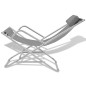 vidaXL Tumbonas reclinables 2 unidades acero gris vidaXL Tumbonas reclinables 2 unidades acero gris