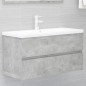 vidaXL Armario para lavabo contrachapada gris hormigón 90x38,5x45 cm vidaXL Armario para lavabo contrachapada gris hormigón 90x38,5x45 cm