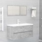 vidaXL Armario para lavabo contrachapada gris hormigón 90x38,5x45 cm vidaXL Armario para lavabo contrachapada gris hormigón 90x38,5x45 cm