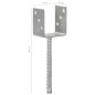 vidaXL Anclajes de valla 6 uds acero galvanizado plateado 9x6x30 cm vidaXL Anclajes de valla 6 uds acero galvanizado plateado 9x6x30 cm