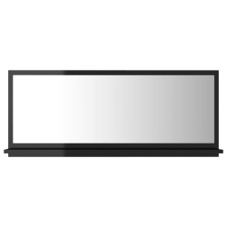 vidaXL Espejo de baño madera contrachapada negro brillo 90x10,5x37 cm