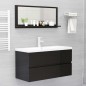 vidaXL Espejo de baño madera contrachapada negro brillo 90x10,5x37 cm