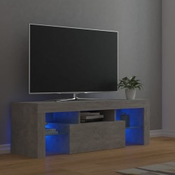 vidaXL Mueble de TV con luces LED gris hormigón 120x35x40 cm
