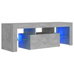 vidaXL Mueble de TV con luces LED gris hormigón 120x35x40 cm