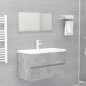 vidaXL Mueble de lavabo madera ingeniería gris hormigón 80x38,5x45cm vidaXL Mueble de lavabo madera ingeniería gris hormigón 80x38,5x45cm