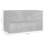 vidaXL Mueble de lavabo madera ingeniería gris hormigón 80x38,5x45cm vidaXL Mueble de lavabo madera ingeniería gris hormigón 80x38,5x45cm