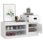 vidaXL Mueble zapatero madera contrachapada blanco brillo 100x42x60 cm