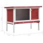 vidaXL Jaula conejera de 1 piso madera rojo vidaXL Jaula conejera de 1 piso madera rojo