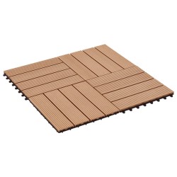 vidaXL Baldosas de porche de WPC 30x30 cm 1 m² color teca 11 unidades