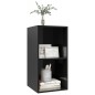 vidaXL Mueble TV de pared madera contrachapada negro brillo 37x37x72cm