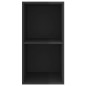 vidaXL Mueble TV de pared madera contrachapada negro brillo 37x37x72cm