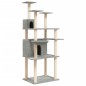 vidaXL Rascador para gatos con postes de sisal gris claro 166 cm vidaXL Rascador para gatos con postes de sisal gris claro 166 cm