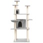 vidaXL Rascador para gatos con postes de sisal gris claro 166 cm vidaXL Rascador para gatos con postes de sisal gris claro 166 cm