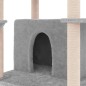 vidaXL Rascador para gatos con postes de sisal gris claro 166 cm vidaXL Rascador para gatos con postes de sisal gris claro 166 cm