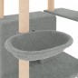 vidaXL Rascador para gatos con postes de sisal gris claro 166 cm vidaXL Rascador para gatos con postes de sisal gris claro 166 cm
