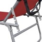 vidaXL Tumbona plegable con toldo de aluminio rojo vidaXL Tumbona plegable con toldo de aluminio rojo