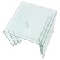 vidaXL Set de tres mesas de centro apilables vidrio templado claro vidaXL Set de tres mesas de centro apilables vidrio templado claro