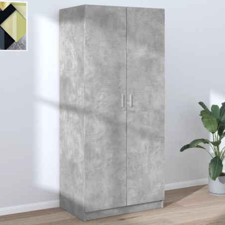 vidaXL Armario de madera contrachapada gris hormigón 80x52x180 cm