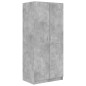 vidaXL Armario de madera contrachapada gris hormigón 80x52x180 cm vidaXL Armario de madera contrachapada gris hormigón 80x52x180 cm