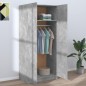 vidaXL Armario de madera contrachapada gris hormigón 80x52x180 cm vidaXL Armario de madera contrachapada gris hormigón 80x52x180 cm
