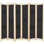 vidaXL Biombo divisor de 6 paneles de tela negro 240x170x4 cm vidaXL Biombo divisor de 6 paneles de tela negro 240x170x4 cm