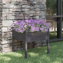 vidaXL Jardinera de madera maciza de pino gris 70x70x70 cm