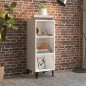 vidaXL Aparador de madera contrachapada blanco brillo 34,5x32,5x90 cm
