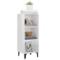 vidaXL Aparador de madera contrachapada blanco brillo 34,5x32,5x90 cm