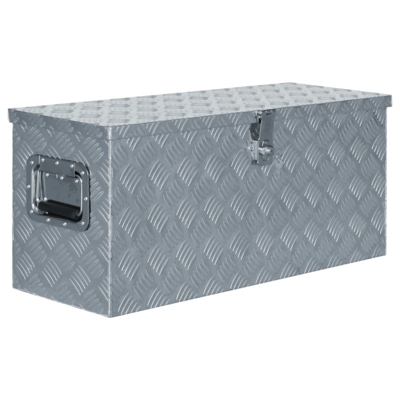 vidaXL Caja de aluminio 80x30x35 cm plateada vidaXL Caja de aluminio 80x30x35 cm plateada