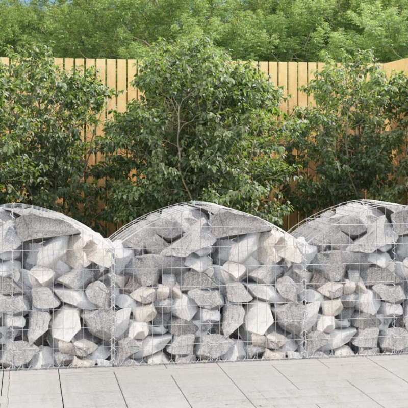 vidaXL Cesta de gaviones forma arco hierro galvanizado 100x50x60/80 cm vidaXL Cesta de gaviones forma arco hierro galvanizado 100x50x60/80 cm