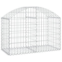 vidaXL Cesta de gaviones forma arco hierro galvanizado 100x50x60/80 cm