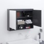vidaXL Armario de baño con espejo MDF gris 80x15x60 cm