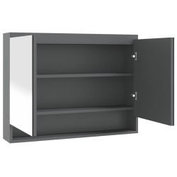 vidaXL Armario de baño con espejo MDF gris 80x15x60 cm