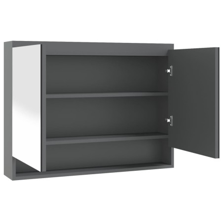 vidaXL Armario de baño con espejo MDF gris 80x15x60 cm
